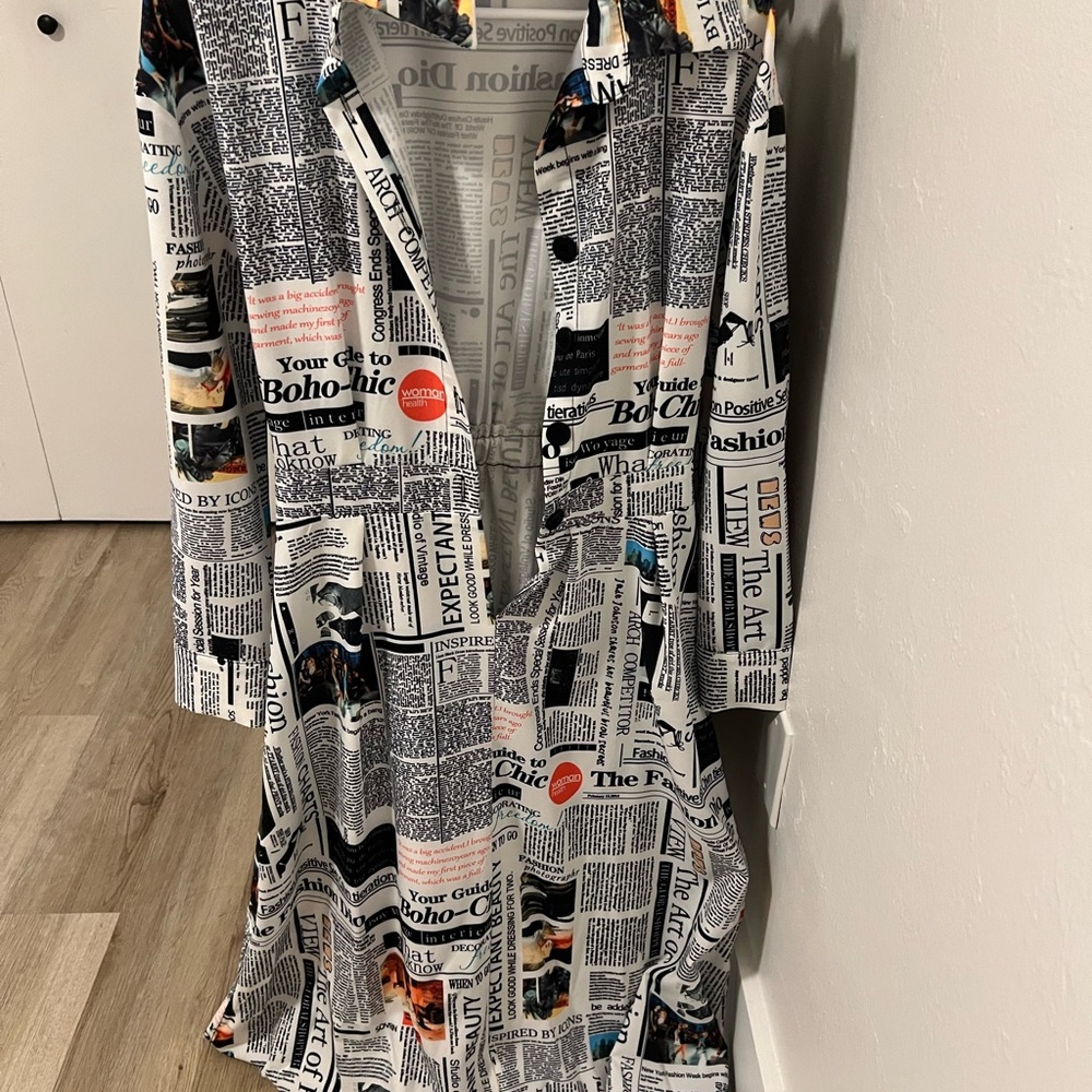 Newspaper Print Women's Jacket